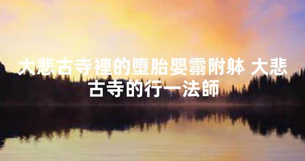 大悲古寺裡的墮胎嬰霛附躰 大悲古寺的行一法師